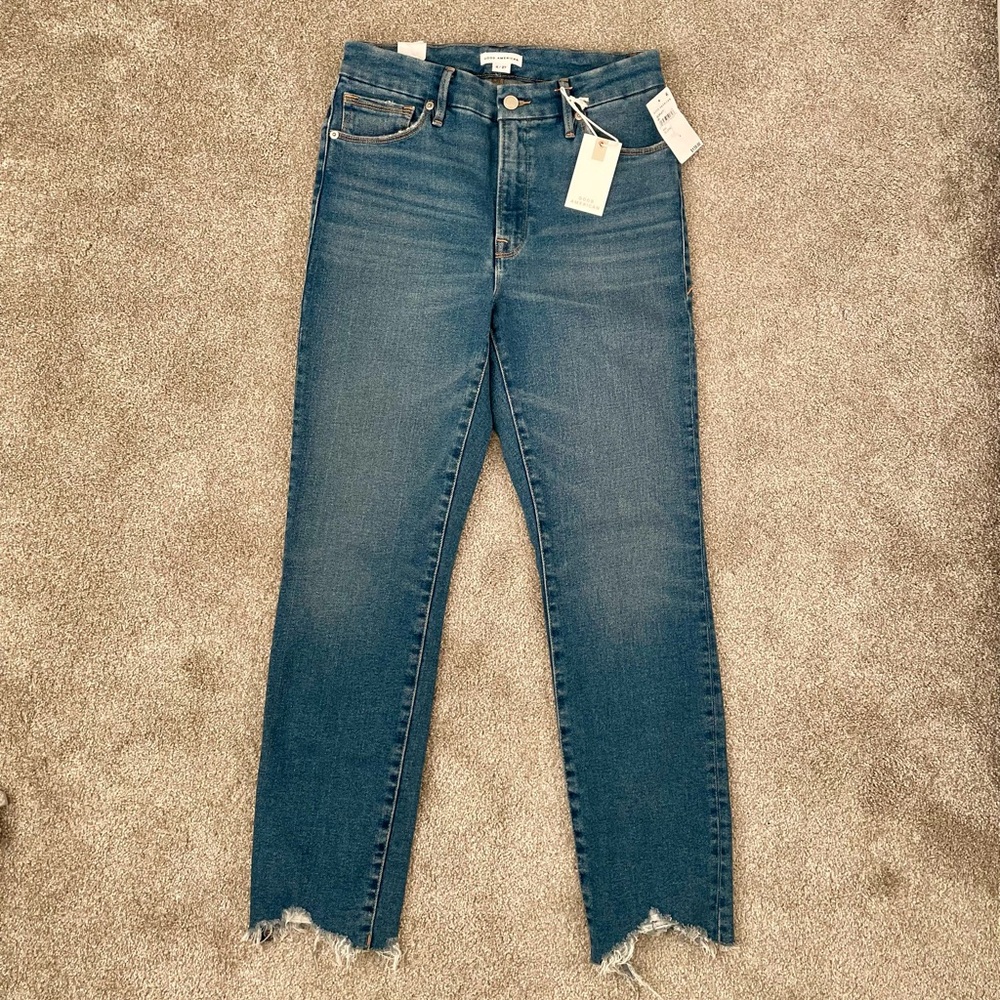 Good American Dark Blue High-Rise Skinny Jeans